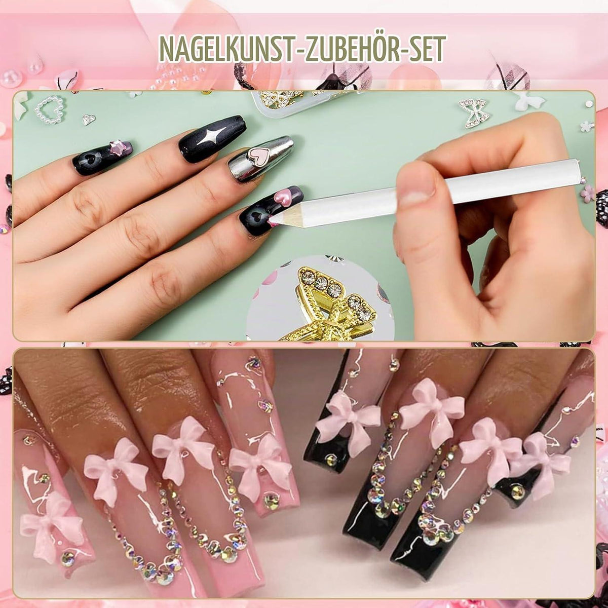 Nagelkunst Strasssteine & 3D Charms Set – DIY Bastelset