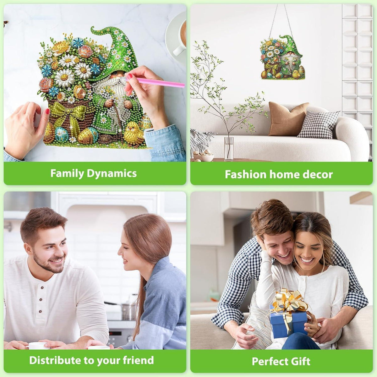 Diamantmalerei Gnom Osterdeko Fensterbild DIY Set