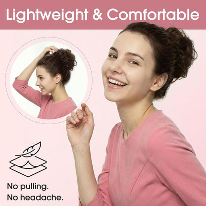 Echthaar Messy Bun mit Klammer - Dunkelbraun