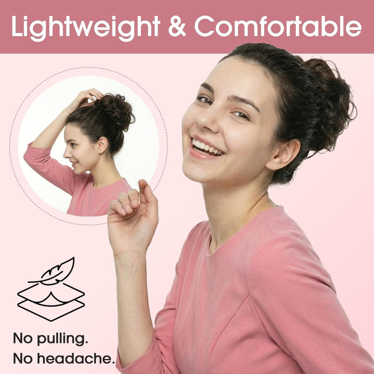 Echthaar Messy Bun mit Klammer - Natürliches Schwarz #1B