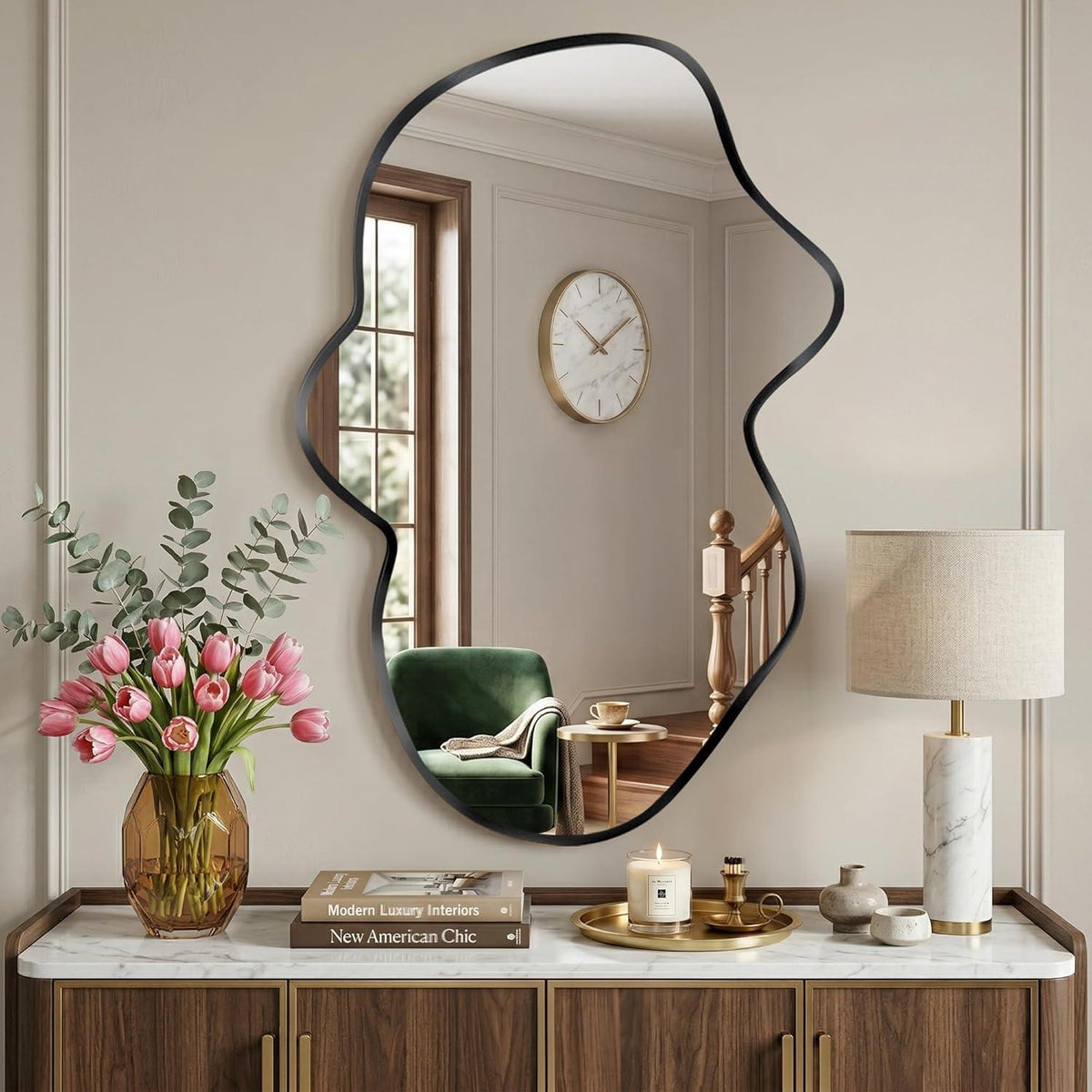 Wavy Wandspiegel Schwarz – Asymmetrisch & Modern