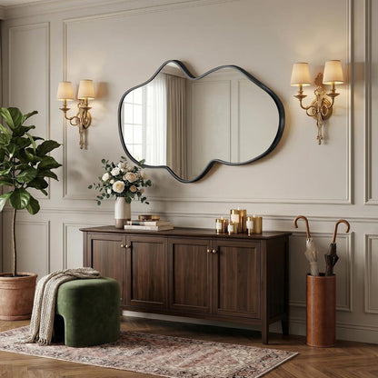Wavy Wandspiegel Schwarz – Asymmetrisch & Modern