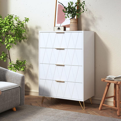 Weiße Kommode mit 4 Schubladen – Schlafzimmer & Wohnzimmer