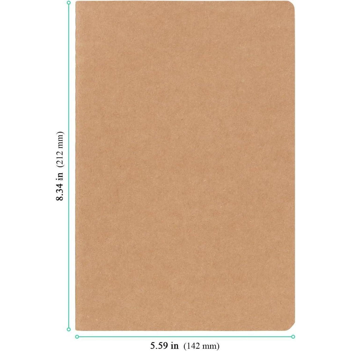 20x Notizbuch A5 Liniert – Kraftpapier, 60 Seiten