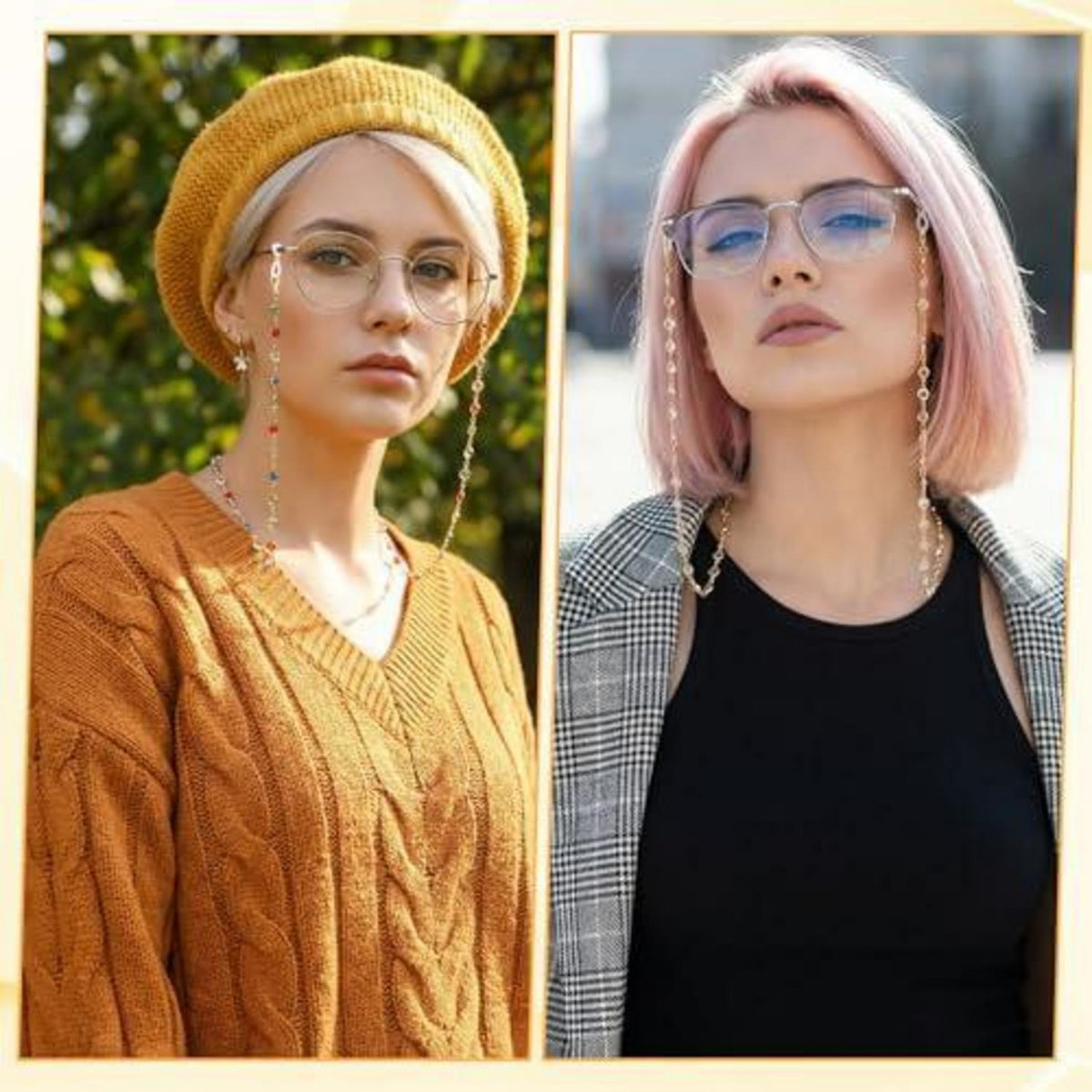 Brillenkette Damen Perlen Gold – Zarte Kette für Brille & Sonnenbrille