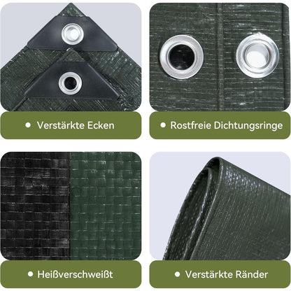 Schwerlast-Abdeckplane 4x6m – Wasserdicht, UV-Beständig & Reißfest