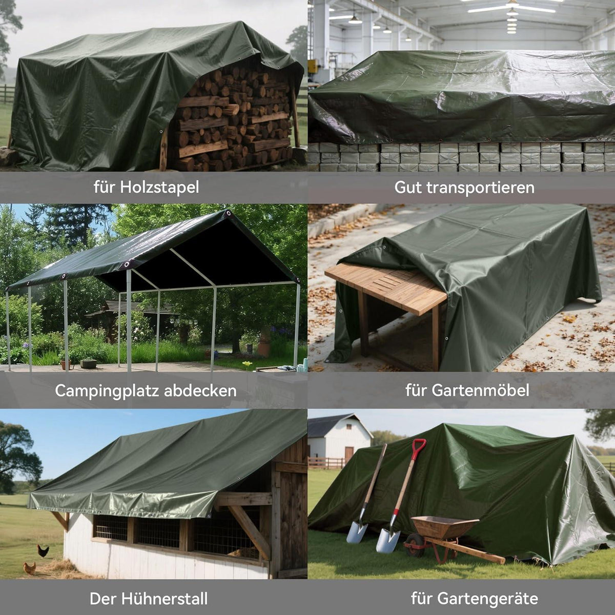 Schwerlast-Abdeckplane 4x6m – Wasserdicht, UV-Beständig & Reißfest