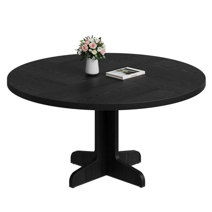 Runder Esstisch 120cm Holzfuß Schwarz – Modern & Vielseitig