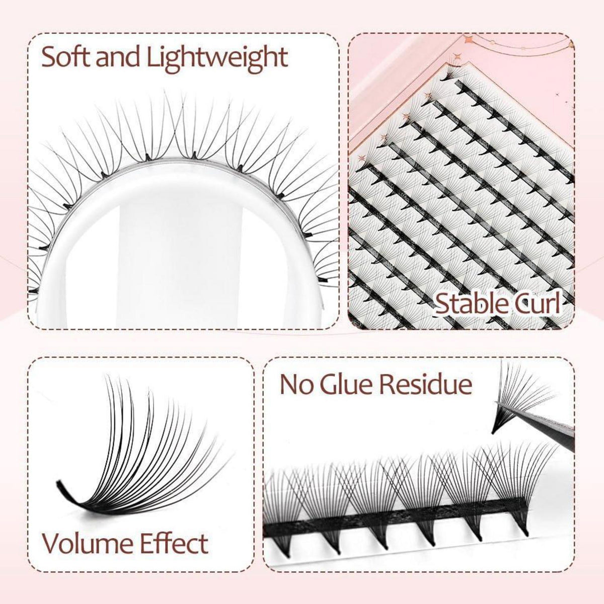 Vorgefertigte Russian Volume Wimpernfächer 10D-16D