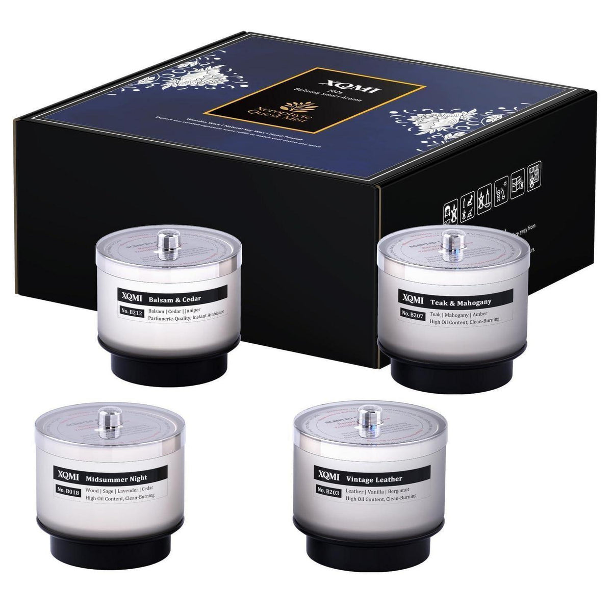 Duftkerzen-Set 4er Office – Tabak Whisky Aroma