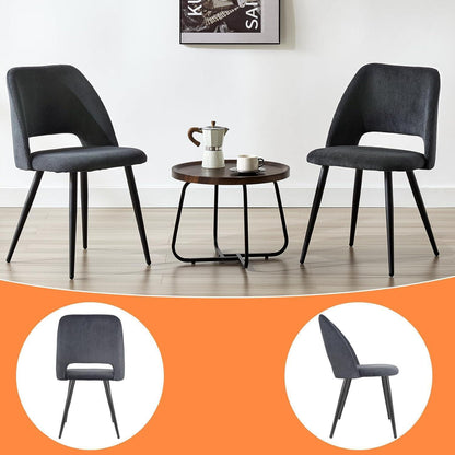 6 Esszimmerstühle mit Cordstoff – Schwarz, Ergonomisch & Robust