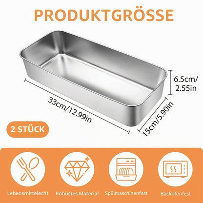 Edelstahl Brotbackform 33x15x6.7cm – Für Brot, Kuchen & mehr