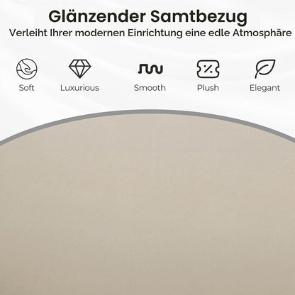 Drehstuhl Esszimmer Beige – Samt Sessel mit Armlehnen