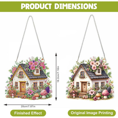 5D Diamantmalerei Anhänger – Bunte Blumen für Fenster & Garten