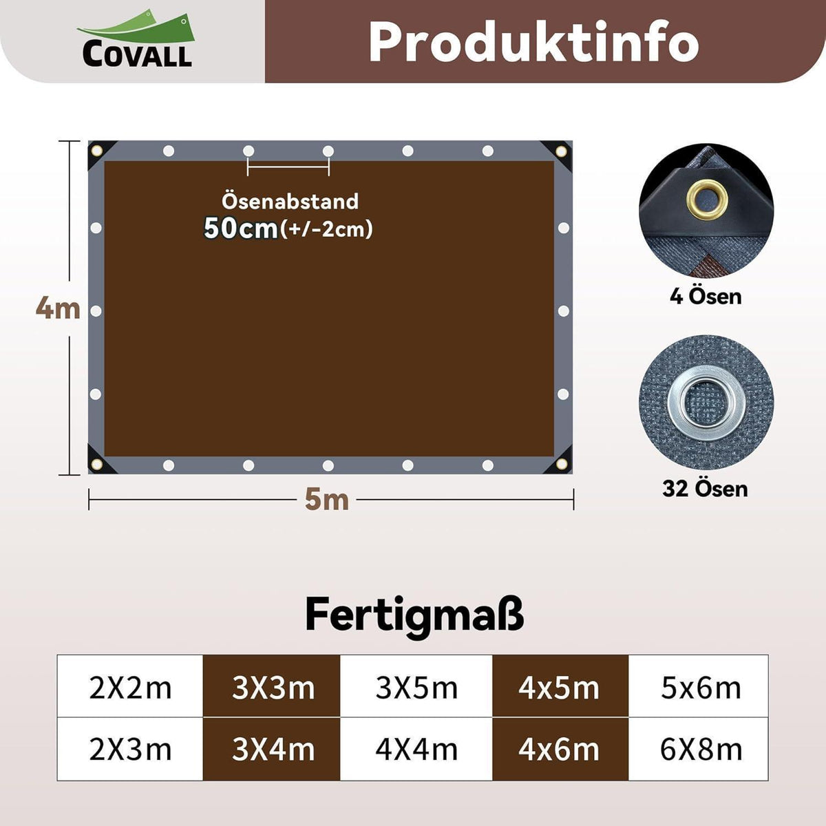 Schwere Abdeckplane 4x5m | 280g/m² | Reißfest & Wasserdicht