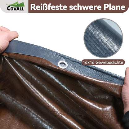 Schwere Abdeckplane 6x8m | 280g/m² | Reißfest & UV-beständig