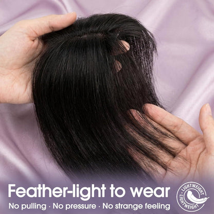 Echthaar Topper mit Pony – Volumen & natürliche Verdichtung