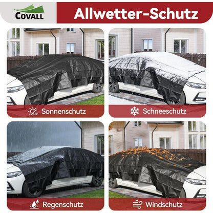 Abdeckplane 5x6m Schwarz | Wasserdicht & Reißfest für Garten, Camping & Auto
