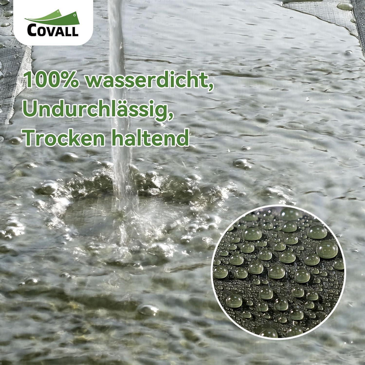 Grüne Abdeckplane 8x10m | Wasserdicht, UV-beständig & Reißfest