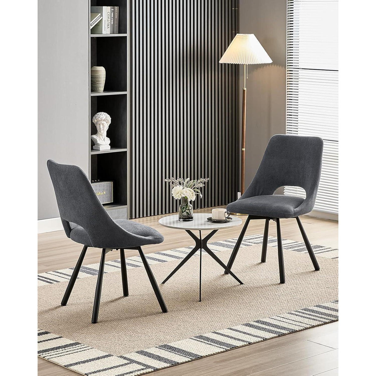 Drehbare Esszimmerstühle Set 4x, Dunkelgrau