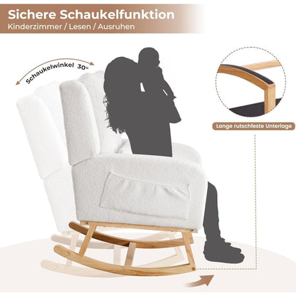 Schaukelstuhl mit Lendenkissen – Bequemer Lesesessel für Wohnzimmer