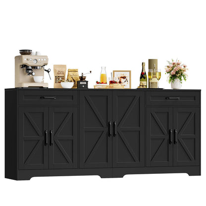 180cm Sideboard mit Arbeitsplatte – Küchenschrank mit 6 Türen