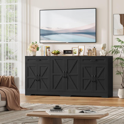 180cm Sideboard mit Arbeitsplatte – Küchenschrank mit 6 Türen