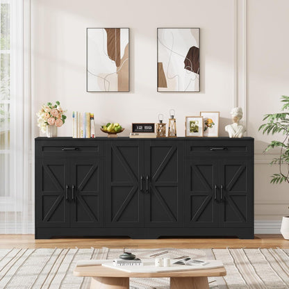 180cm Sideboard mit Arbeitsplatte – Küchenschrank mit 6 Türen