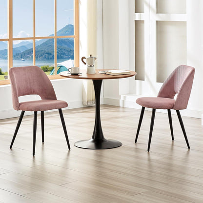 Esszimmerstühle Set 4er – Gepolsterte Samtstühle Rosa
