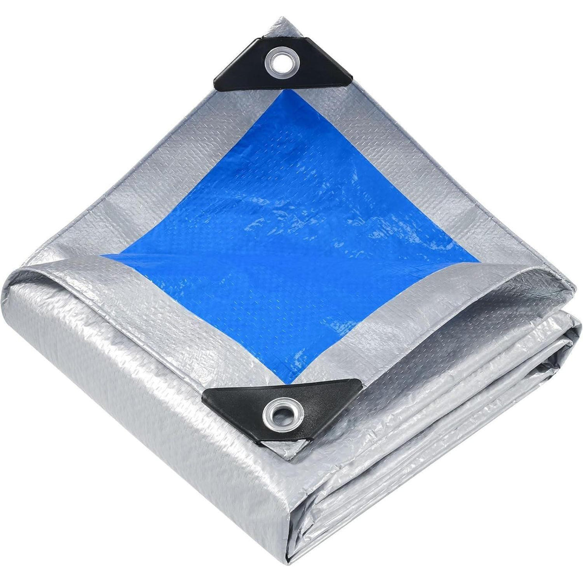 Wasserdichte Plane 10x10m – Silber/Blau, UV & Reißfest