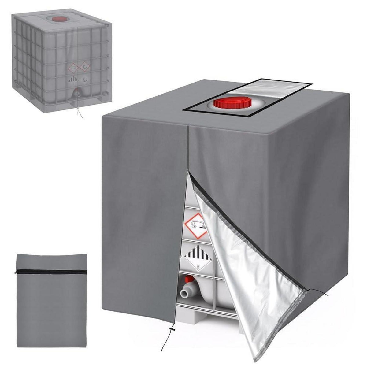 IBC Tank Abdeckung 1000L mit Reißverschluss – Wasserdicht & UV-Schutz