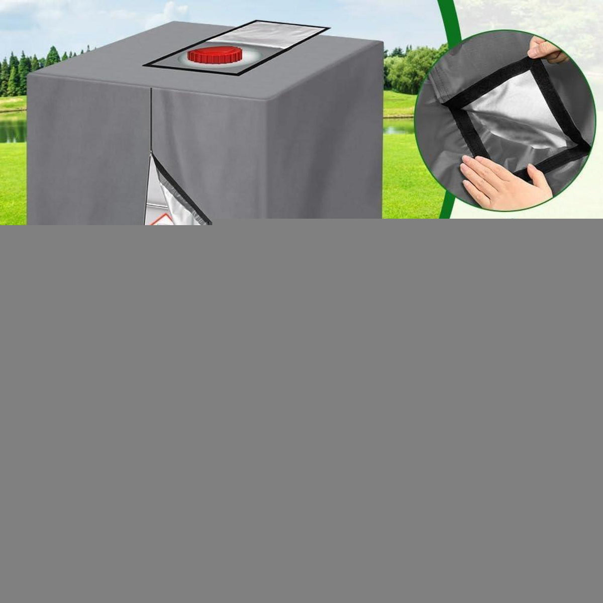 IBC Tank Abdeckung 1000L mit Reißverschluss – Wasserdicht & UV-Schutz