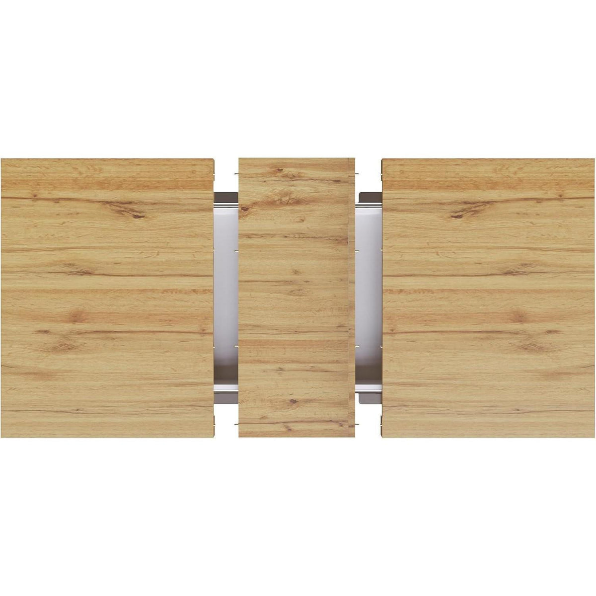 Ausziehtisch Holzfurnier mit Relief & Stauraum (110/140x70cm)