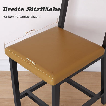 Esszimmerstühle 6er Set Vintage Braun mit Polsterung