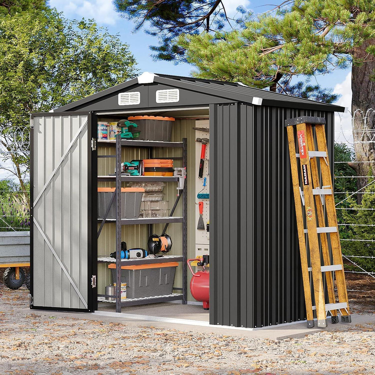 Gartenschuppen 1,8x1,2m – Metall-Gartenspeicher mit Schloss