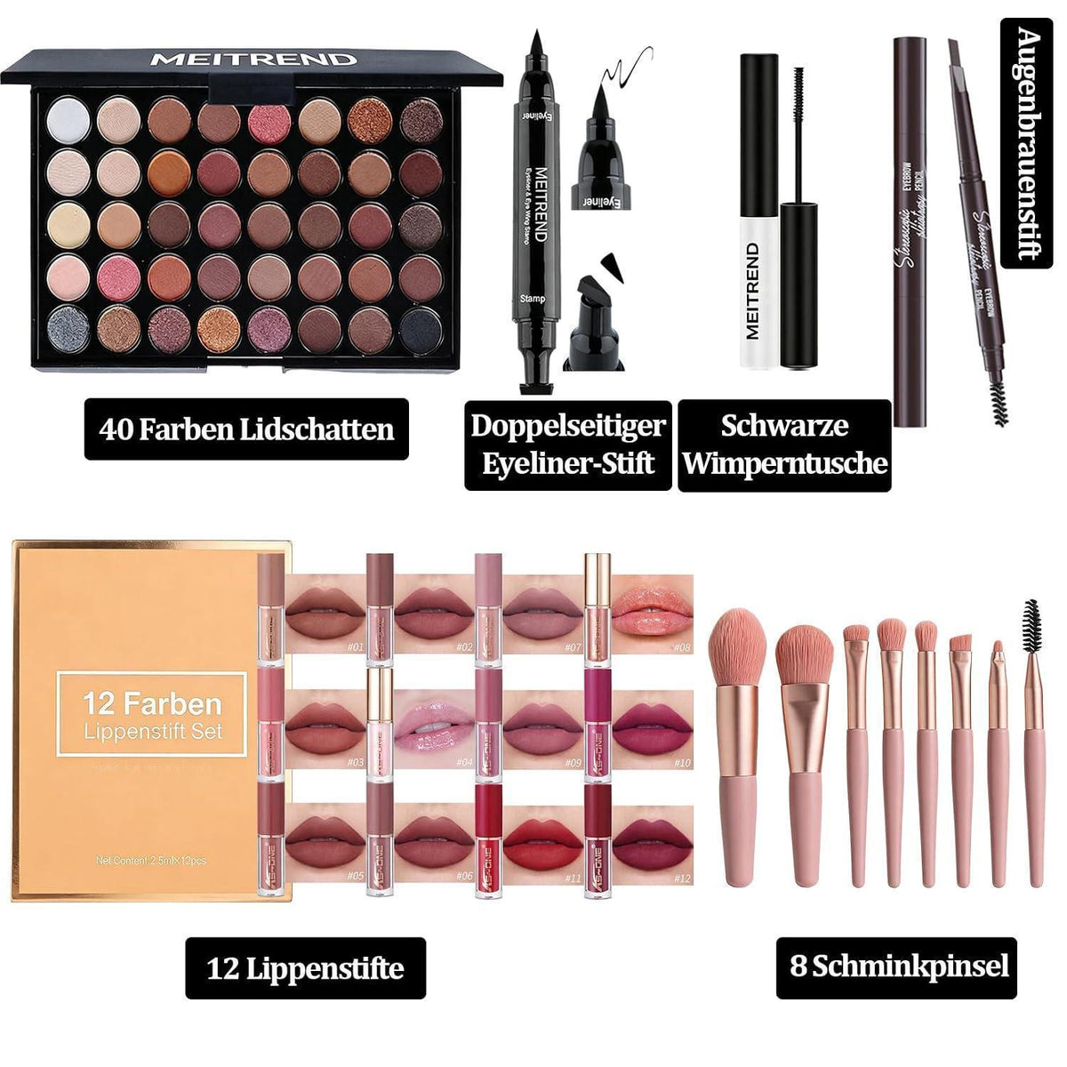 Make-Up Set für Frauen – 40 Farben Lidschatten & Kosmetik Geschenk