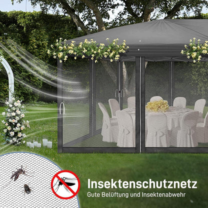 Faltpavillon 3x6m – Wasserdicht, UV-Schutz & Moskitonetz
