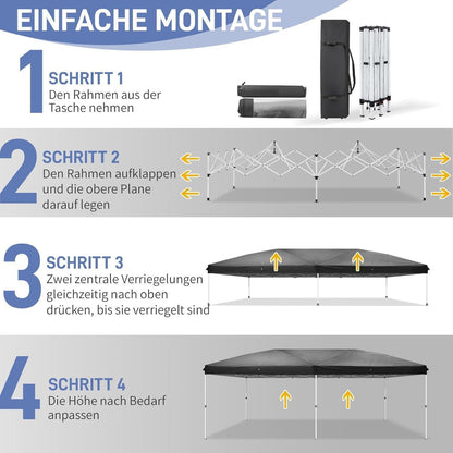 Faltpavillon 3x6m – Wasserdicht, UV-Schutz & Moskitonetz