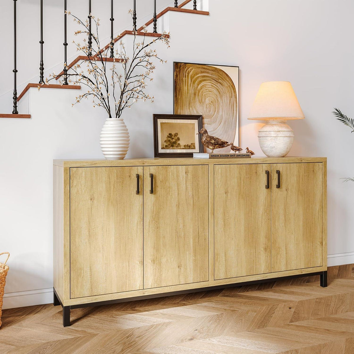 Holz Küchenschrank mit 4 Türen – Vielseitige Aufbewahrung