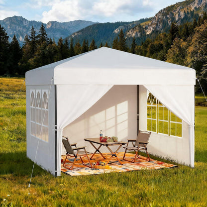 3x3m Pop-Up Pavillon mit Seitenwänden & One-Touch Lift
