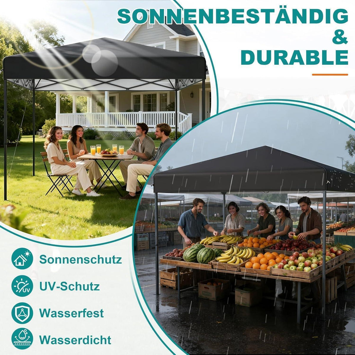 Pop-Up Pavillon 3x3m mit One-Touch – Faltzelt für Garten & Events