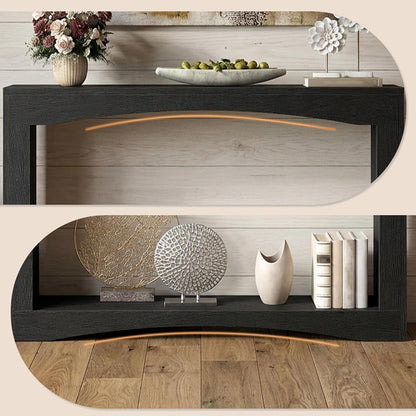 Konsolentisch 100 cm – Vintage Flurtisch Holz Schwarz
