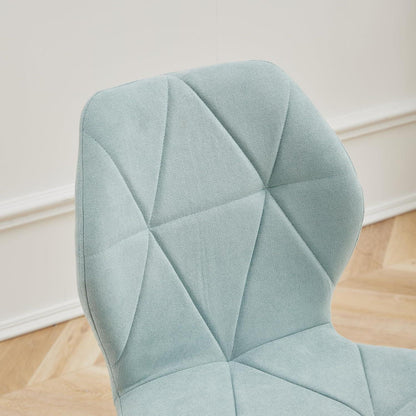 Runder Esstisch 100cm mit 4 modernen Leinenstühlen (Helle + Mint)