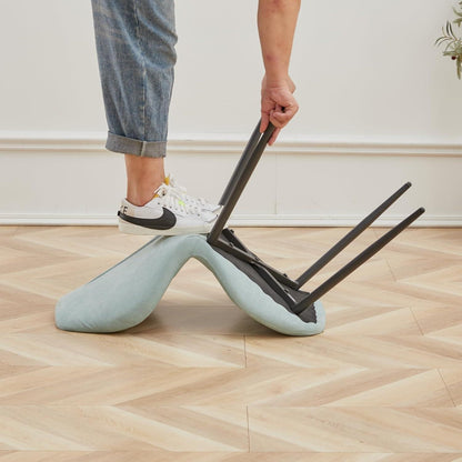 Runder Esstisch 100cm mit 4 modernen Leinenstühlen (Helle + Mint)