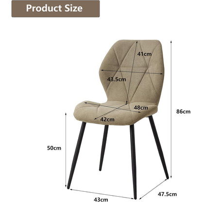 Runder Esstisch Set 100cm + 4 Moderne Leinenstühle (Gelb/Grün)