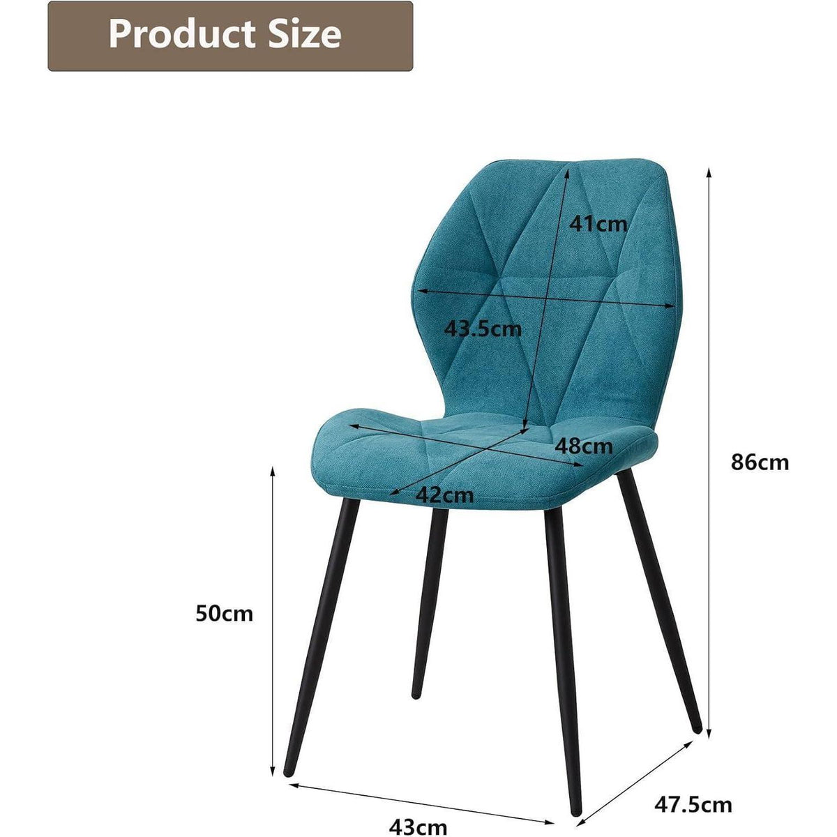 Runder Esstisch Set 100cm + 4 Moderne Leinenstühle (Gelb/Blau)
