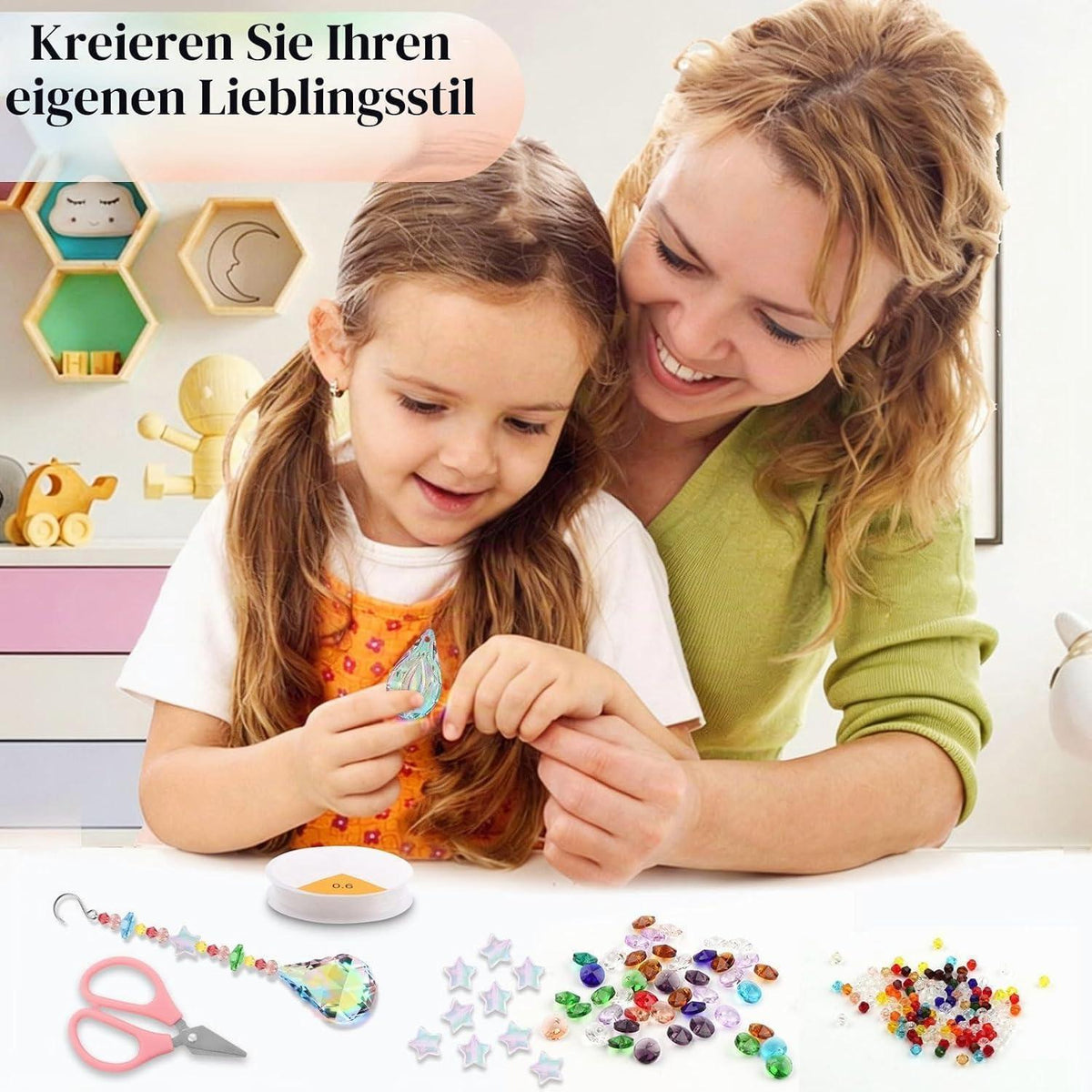 10x Sonnenfänger Bastelset 38mm – DIY Kristall-Farbig für Fenster & Garten