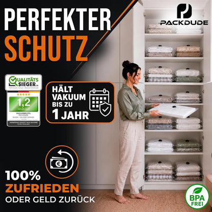 XXL Vakuumbeutel für Bettdecken & Kissen – 4er Set (130x90cm)
