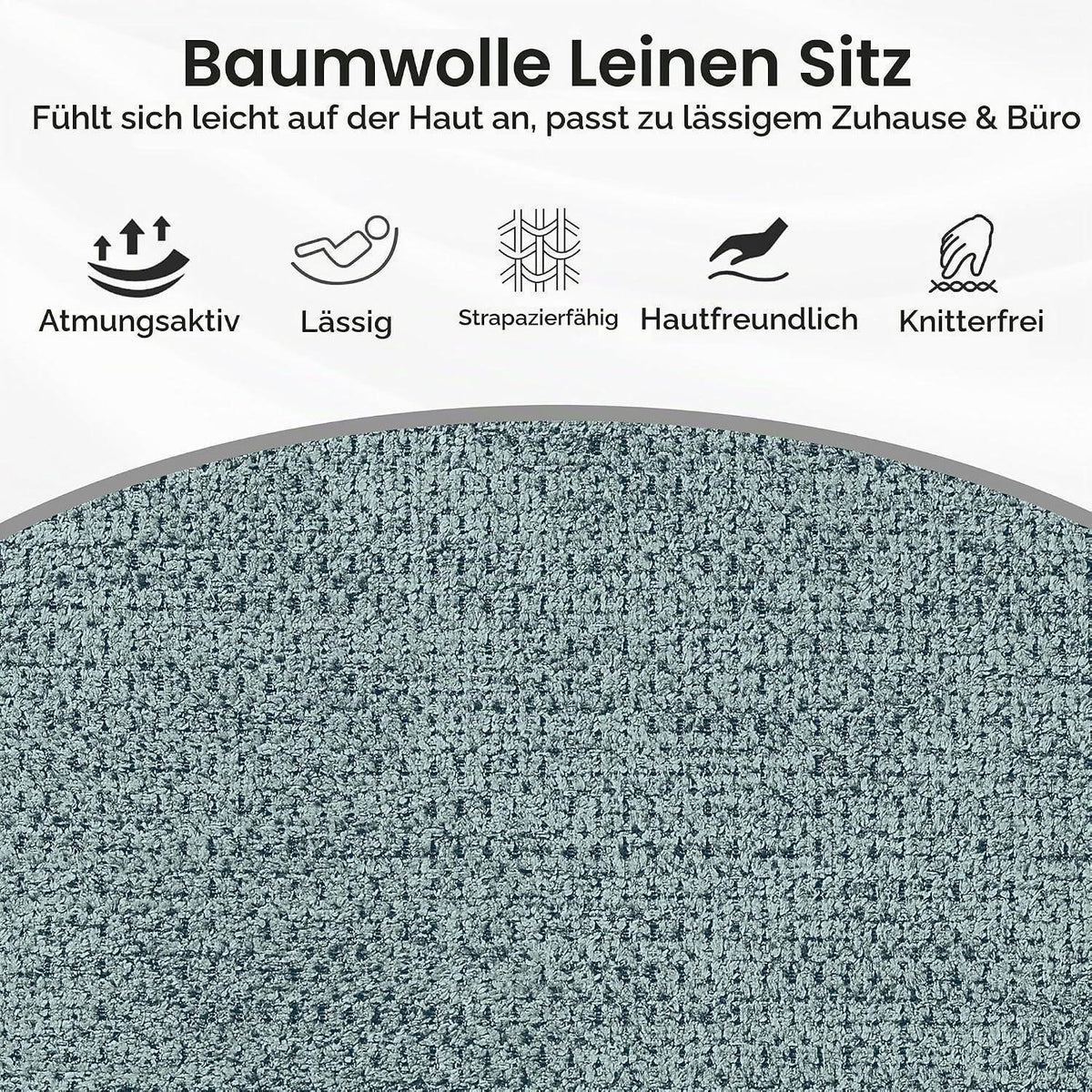 Drehstuhl Esszimmerstuhl Hellblau Polsterstuhl mit Armlehnen