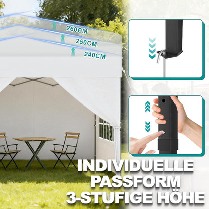 3x3m Pop Up Pavillon – Wasserdicht & Stabil für Garten & Camping